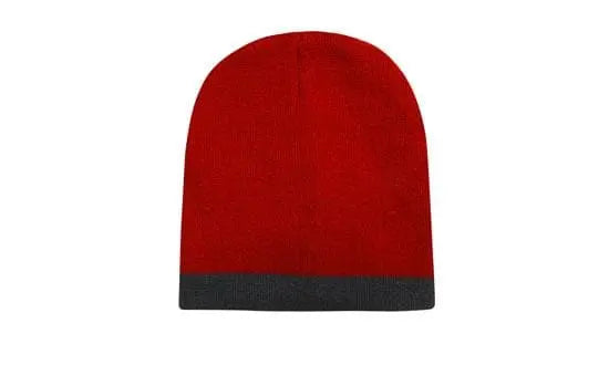Headwear Acrylic Two Tone Roll Down Beanie X12 - 4188 - City Workwear
